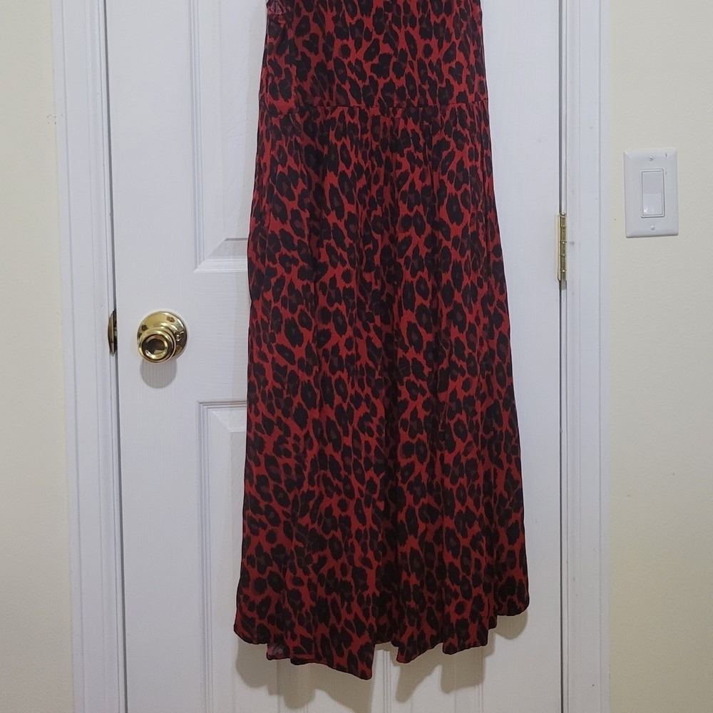 Torrid Red Leopard Print O-Ring Lattice High Low Midi Dress Plus Size 2 2X - Picture 10 of 10